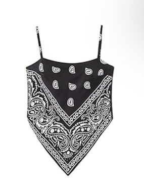 Black Bandana Print Handkerchief Cami Top